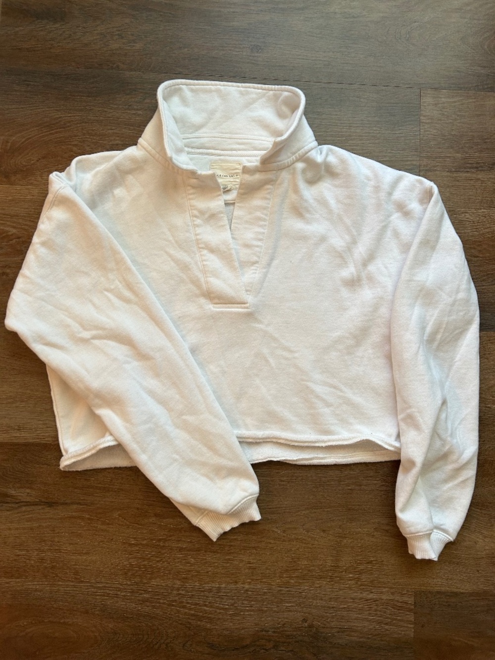 American Eagle Cropped Quarter Zip Sweatshirt Women's Size XS